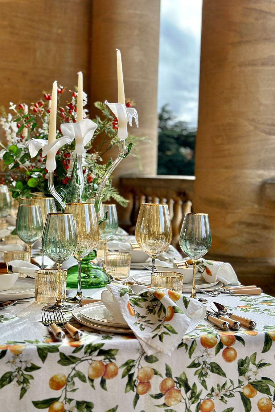 Italian Blue & Green Water Stem Glass, 64cl