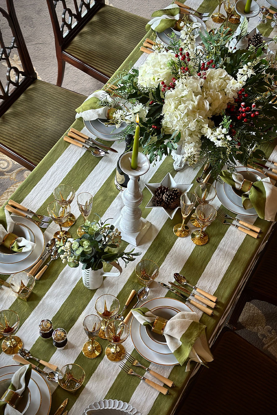 S&B Set of 2 Tapered Candles in Olive Green, 25cm