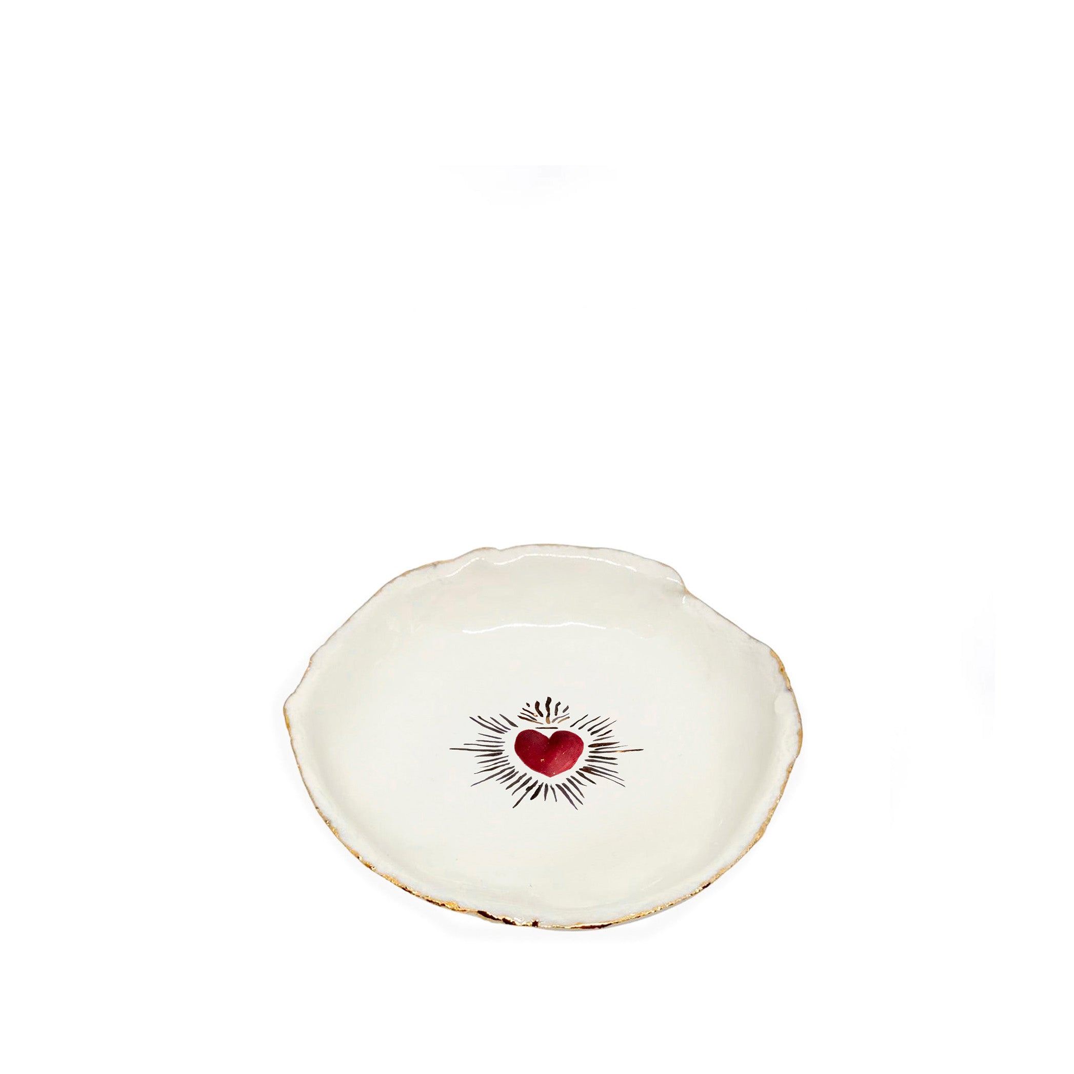 HB Jagged Bowl Red Sacred Heart, 14cm