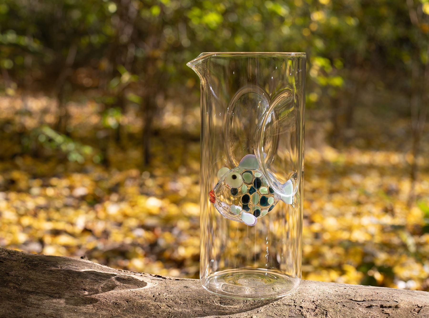 Handblown Dot Fish Carafe, 24.5cm