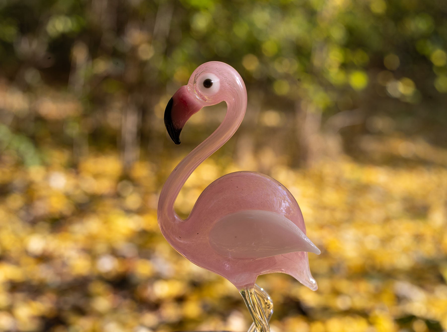 Handblown Glass Flamingo Small Platter, 21cm