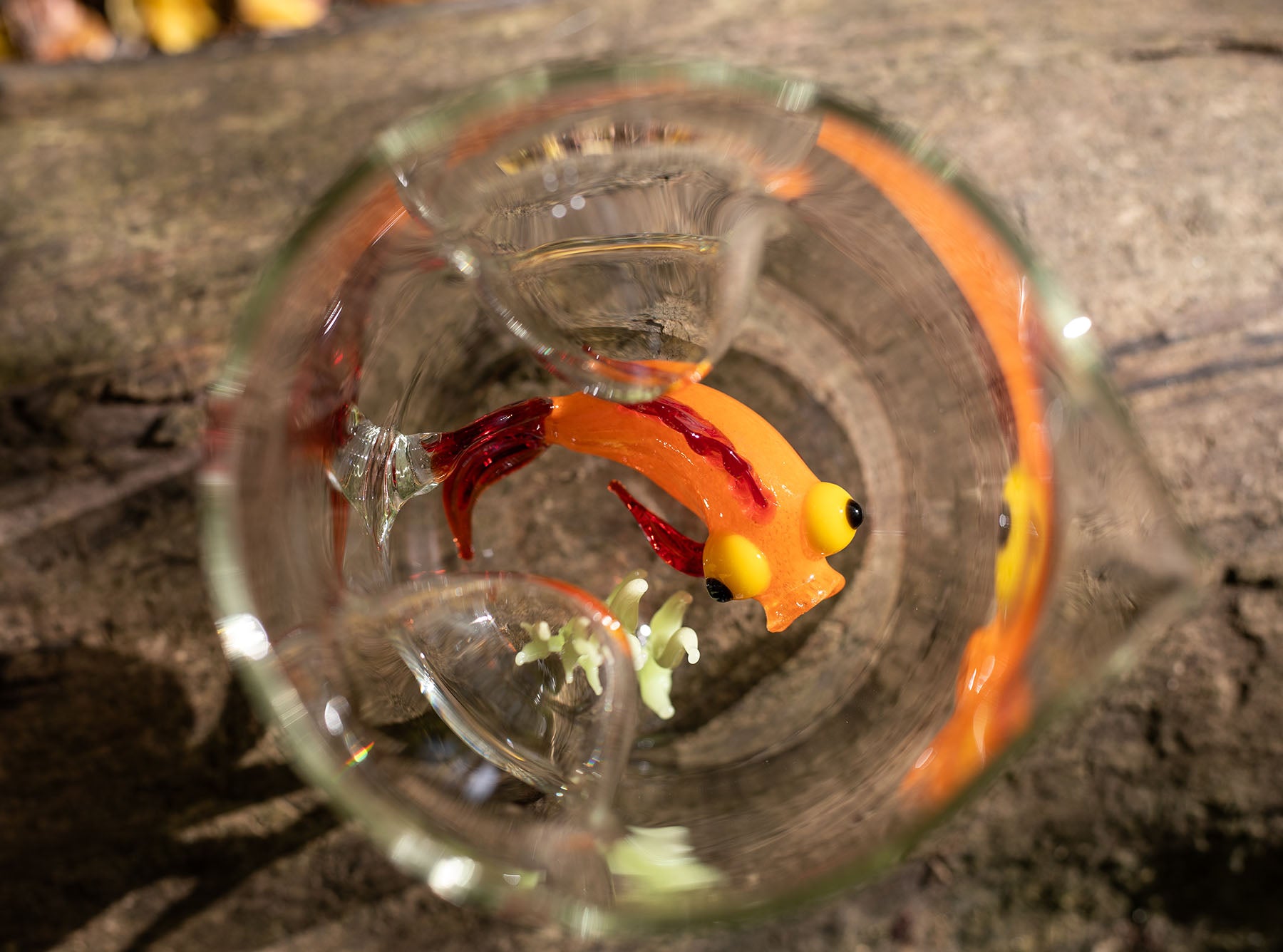 Handblown Glass Goldfish Carafe, 24.5cm