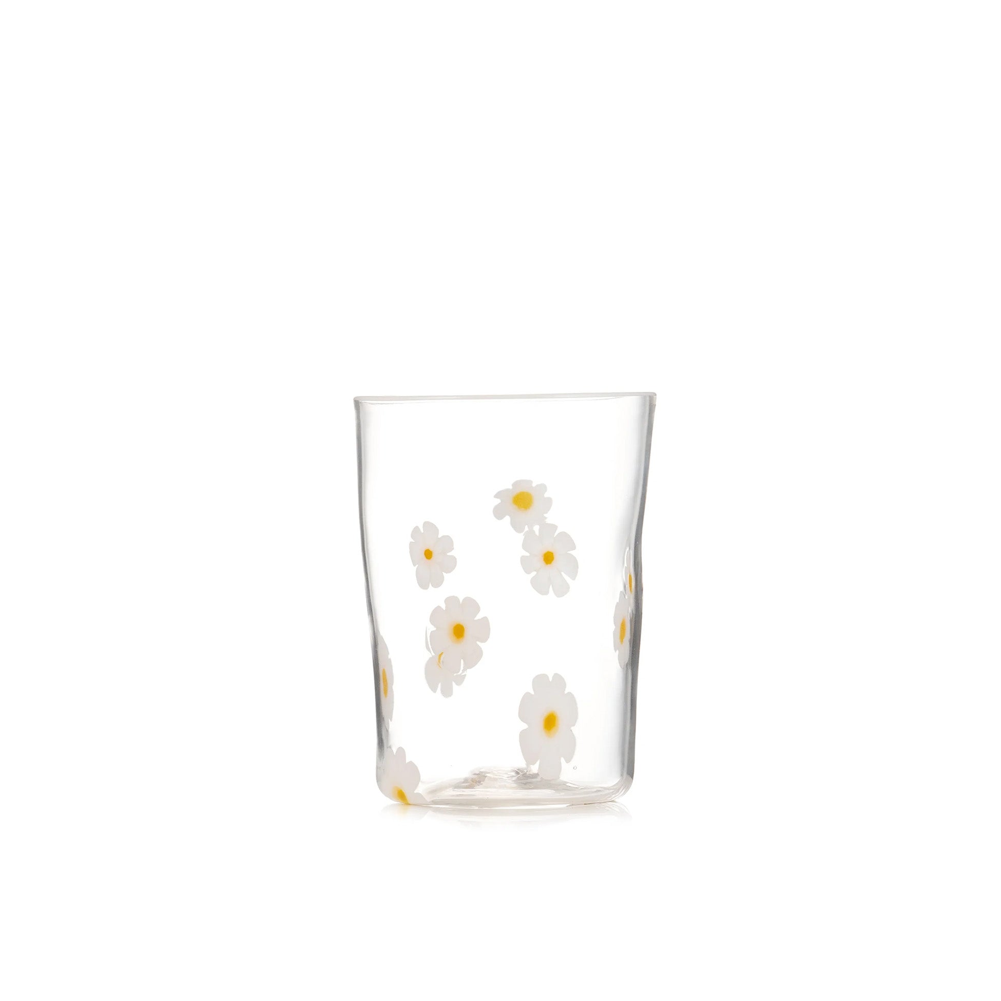 Handblown Murano Glass Daisy Tumbler