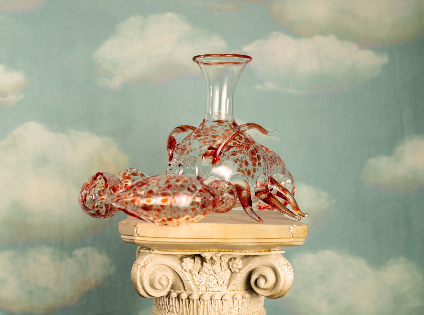 Handblown Glass Lobster Decanter, 21cm x 36cm