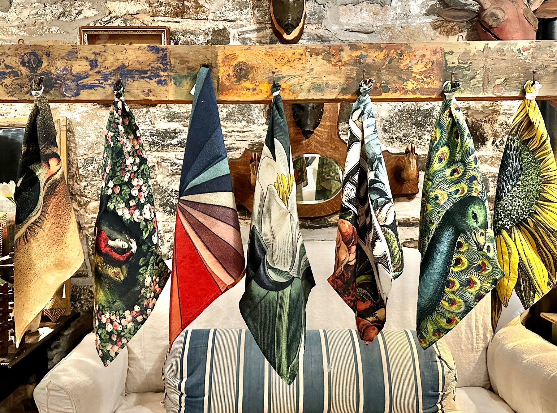 S&B x John Derian 'Happy' Linen Napkin, 50x50cm