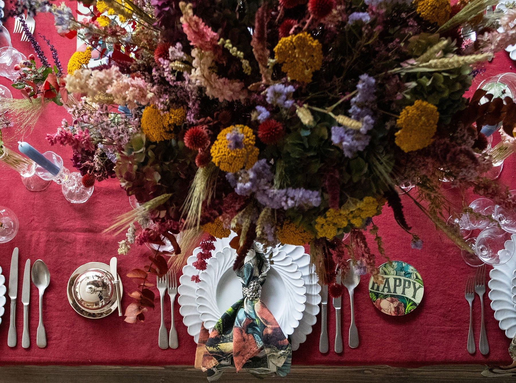 S&B x John Derian 'Happy' Linen Napkin, 50x50cm