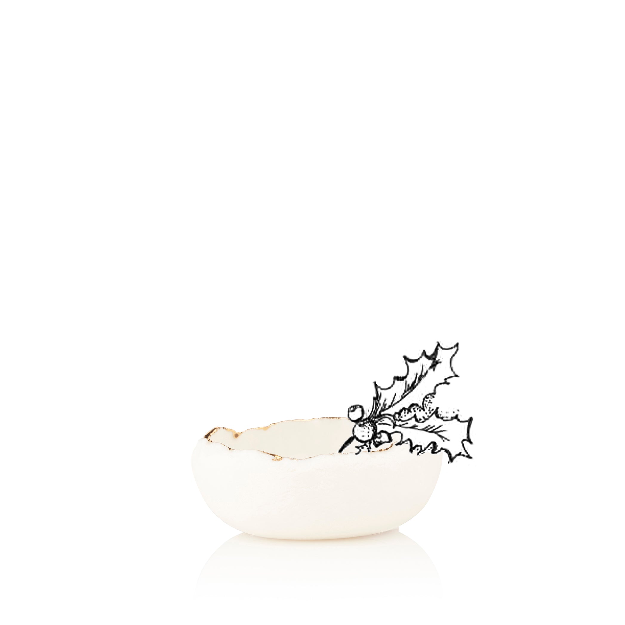 HB Jagged Bowl with Holly, 7cm