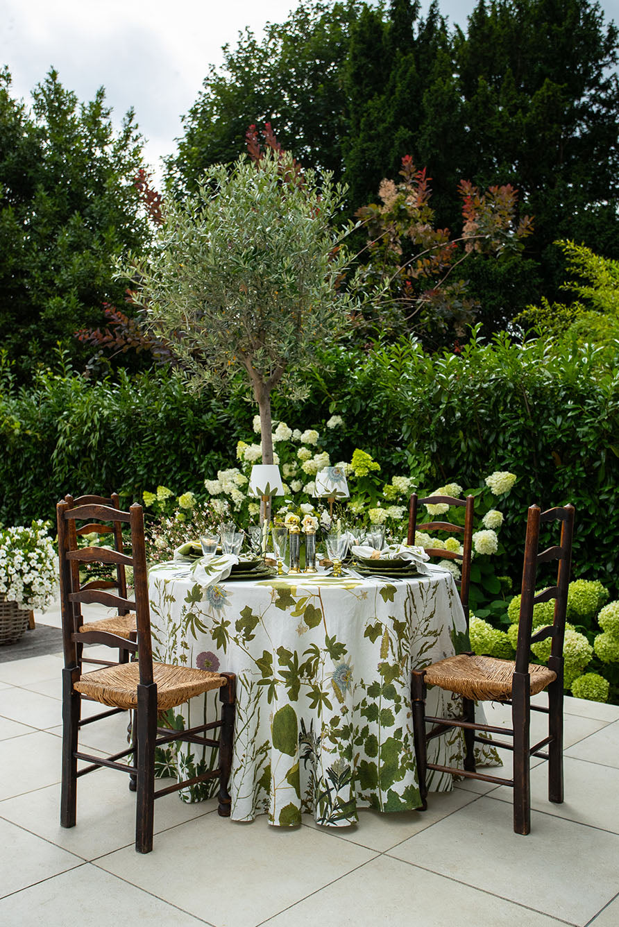 Embroidered 'Herb Garden' Linen Napkin, 50x50cm
