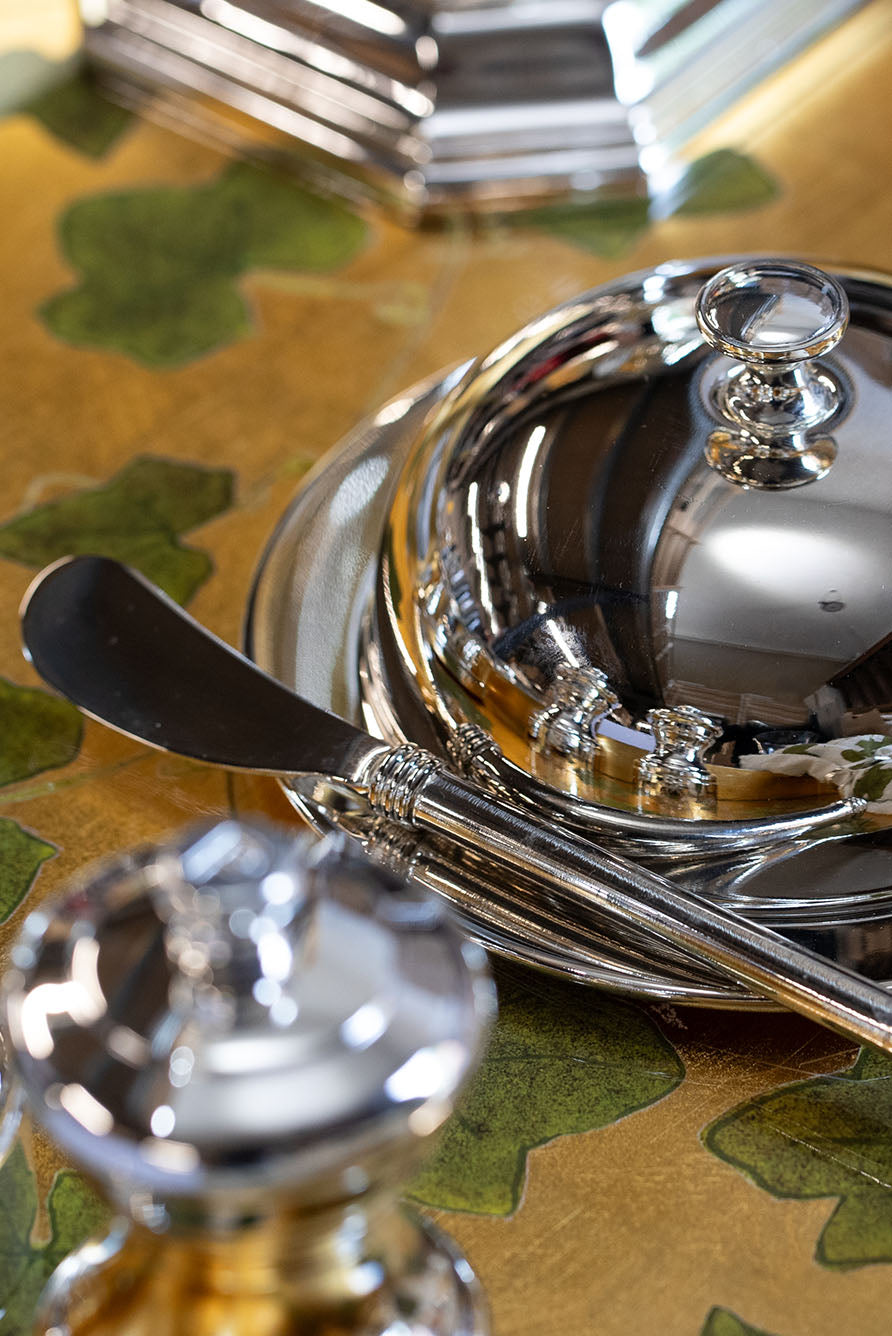 Silver Plated Octagonal Candle Holder, 13cm