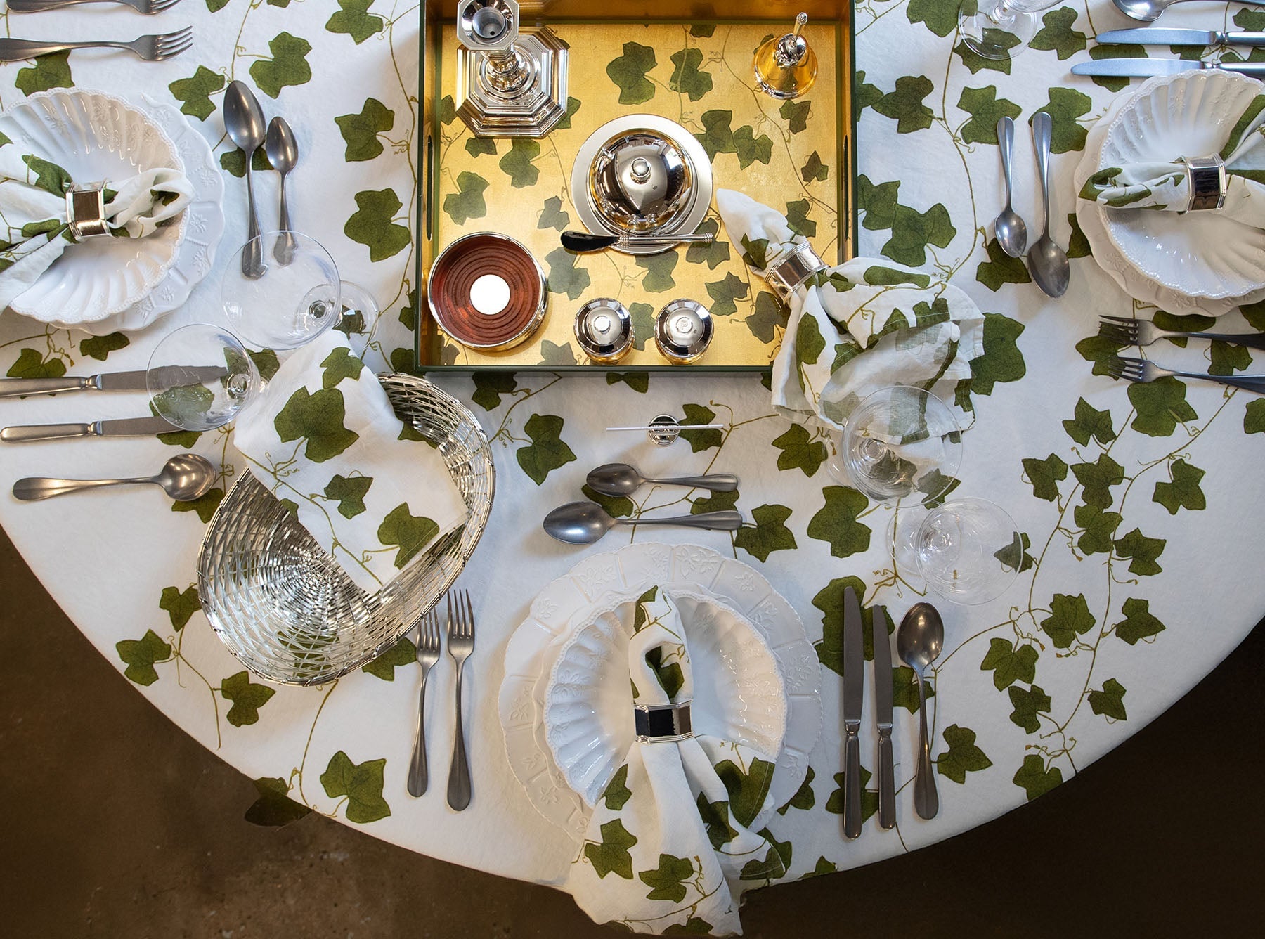 Silver Plated & Wooden Bottle Coaster, 10cm