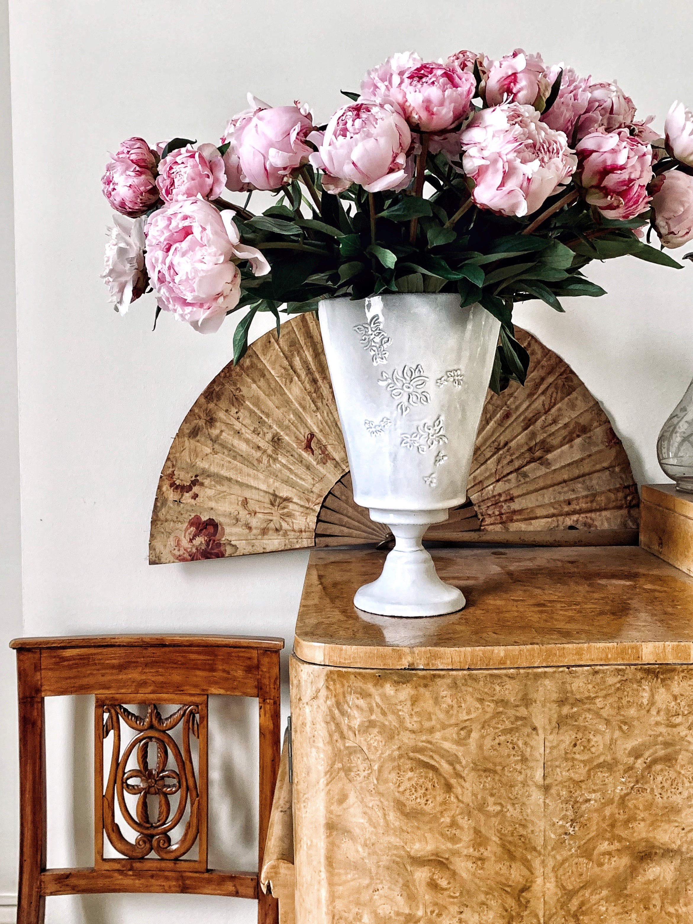 Red Roses Tremiere Vase by Astier de Villatte, 36cm