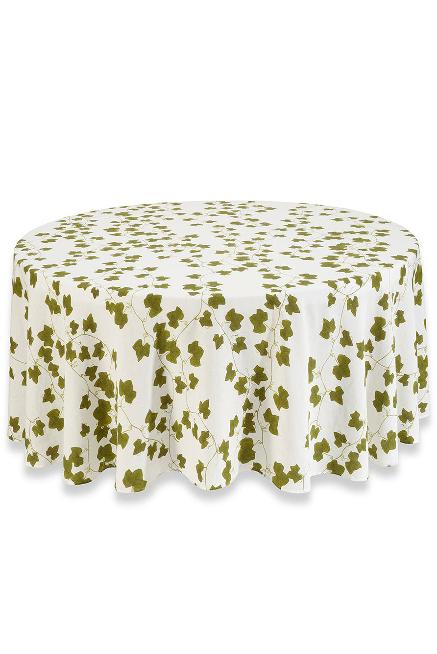 'Ivy' Round Linen Tablecloth, 260cm