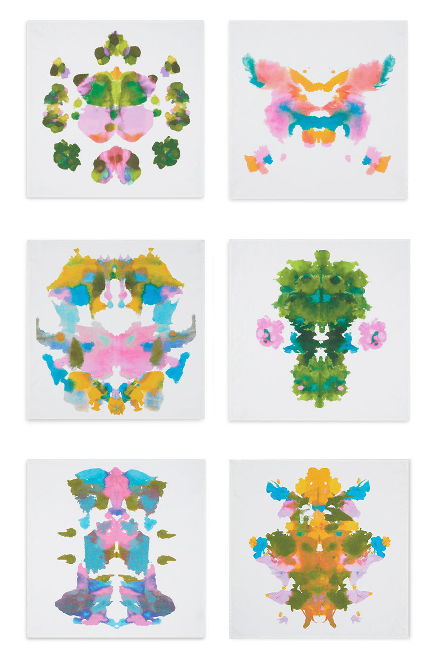 Set of 6 'Encre' Linen Napkins, 50x50cm