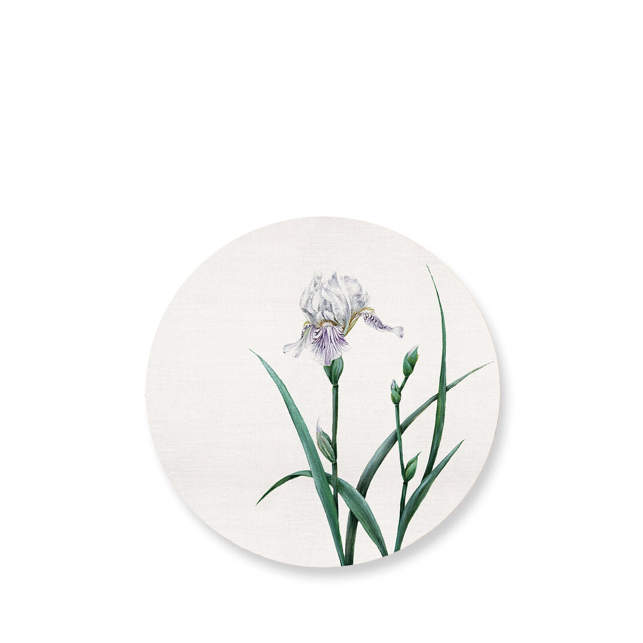 Iris Round Cork-backed Placemat in Pale Purple, 34cm