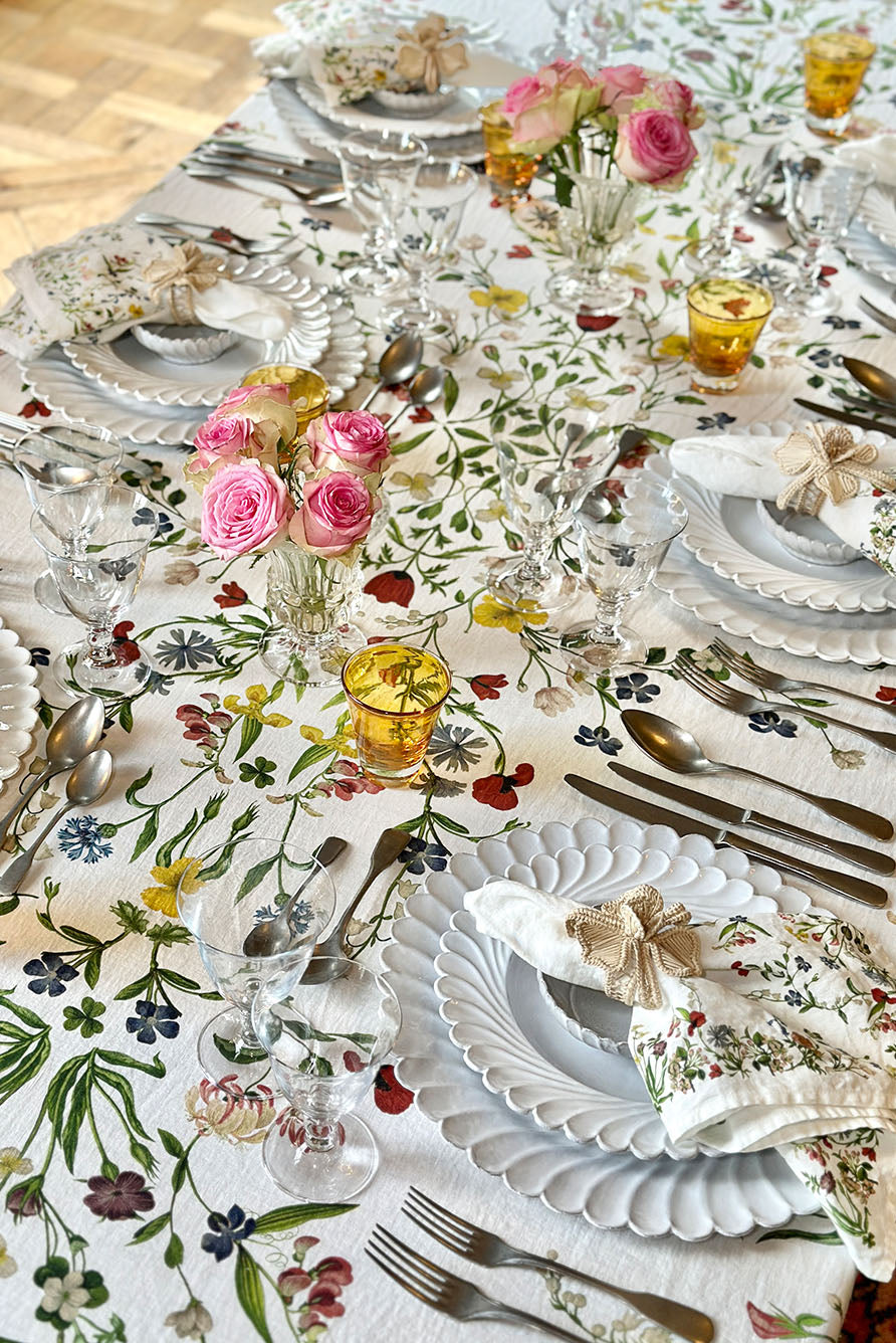 S&B x John Derian 'Botanical Wildflower' Linen Napkin, 50x50cm