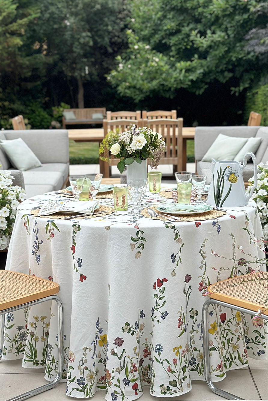 S&B x John Derian 'Botanical Wildflower' Linen Napkin, 50x50cm