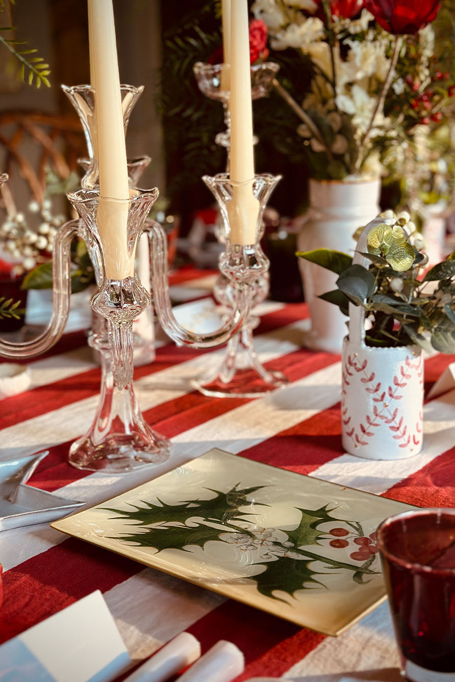 John Derian 'Common Holly' Rectangular Tray, 20 x 27cm