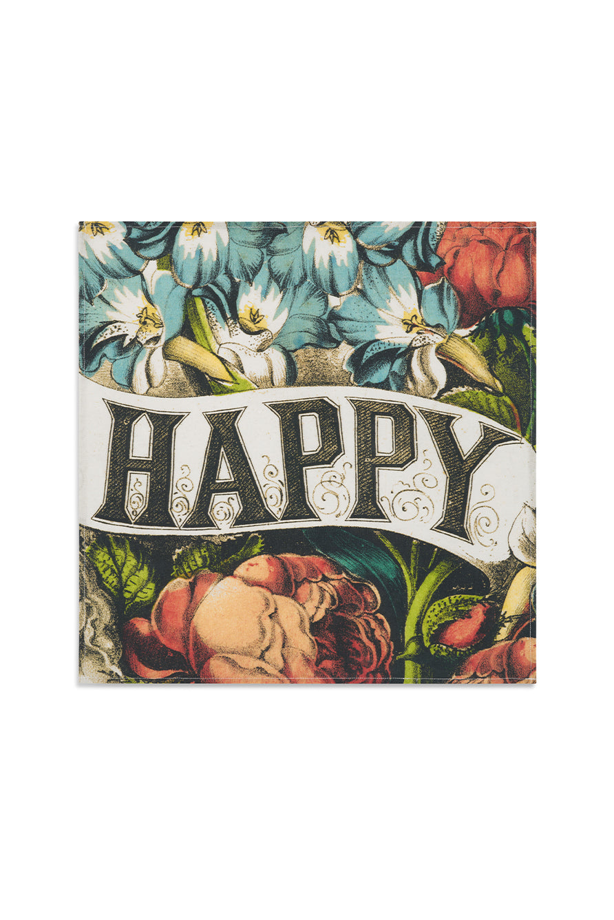 S&B x John Derian 'Happy' Linen Napkin, 50x50cm