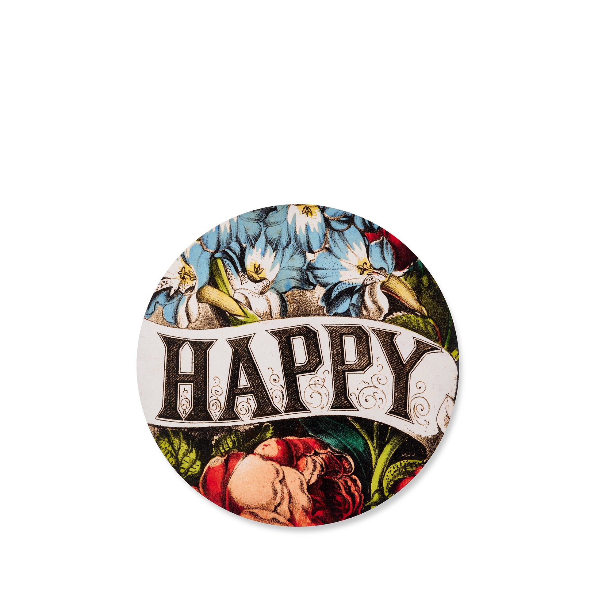S&B x John Derian 'Happy' Round Cork-Backed Placemat, 34cm