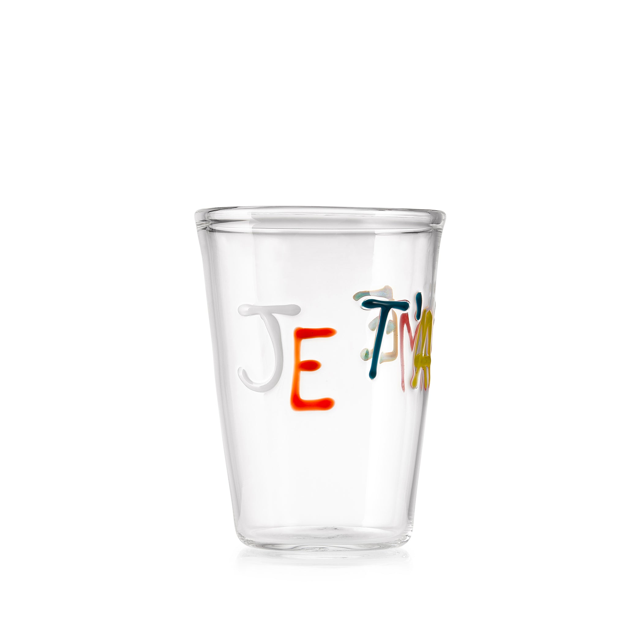 Handblown Glass Je T'aime Tumbler