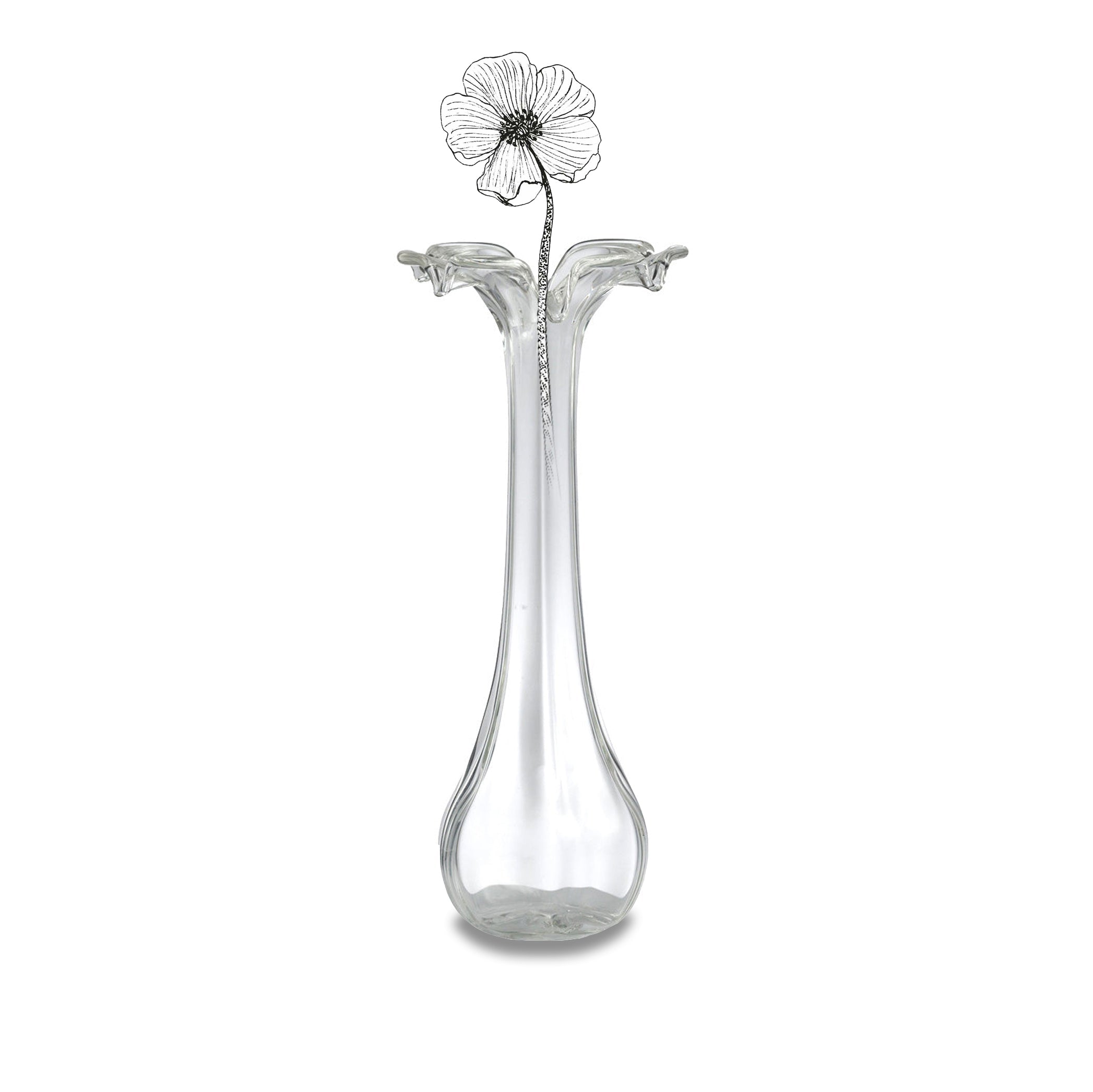 Clear Glass Vase, Large 24cm