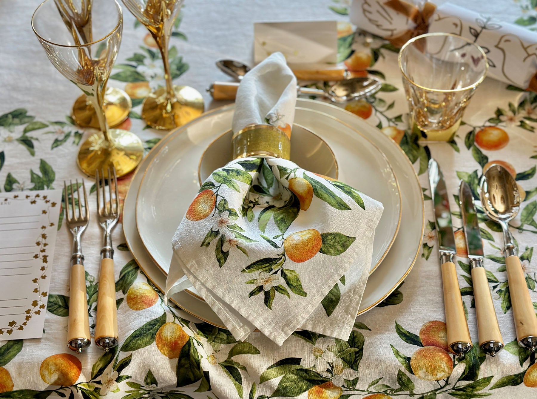 'L'Orangerie' Linen Tablecloth