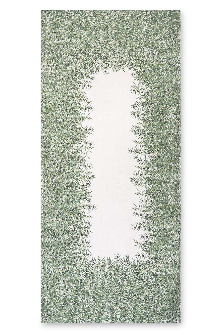 'L'Olivier' Linen Tablecloth in Green