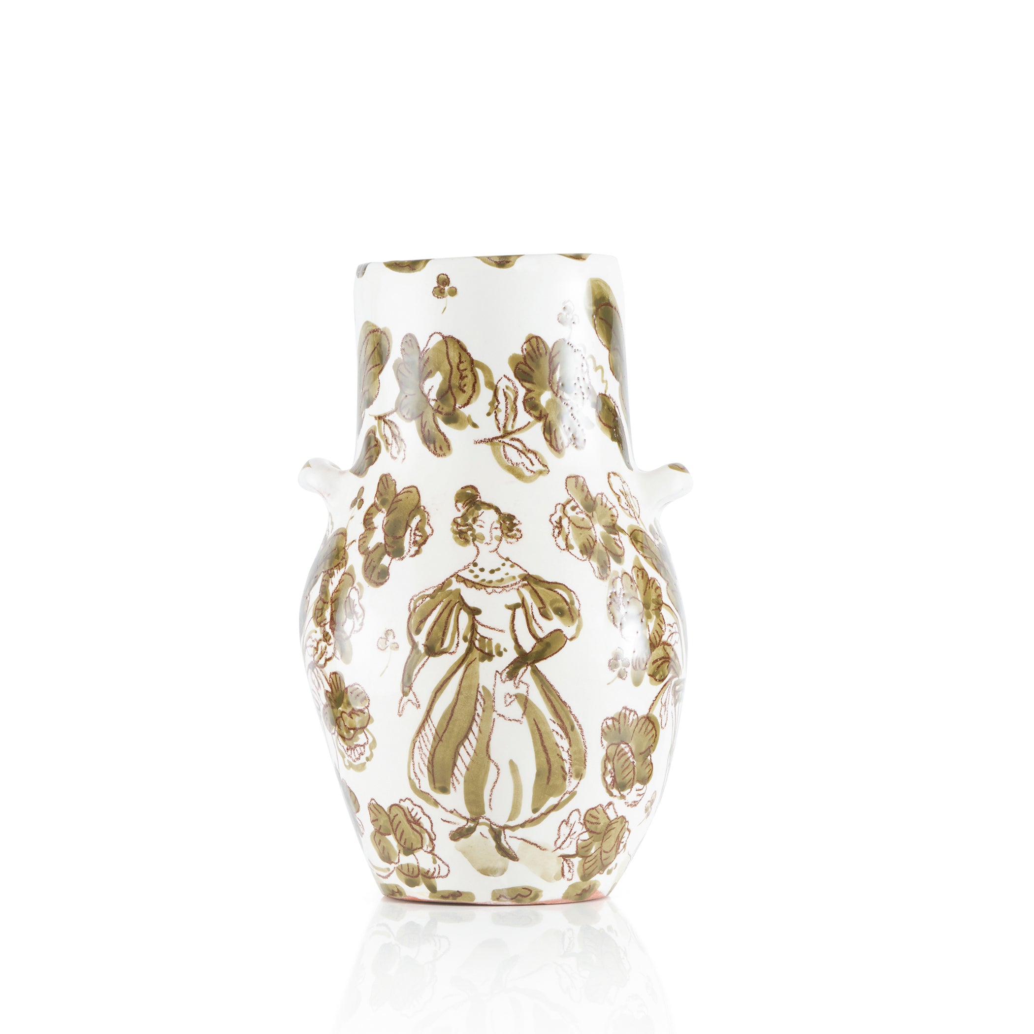 Lady Clover Hand-built & painted Vase