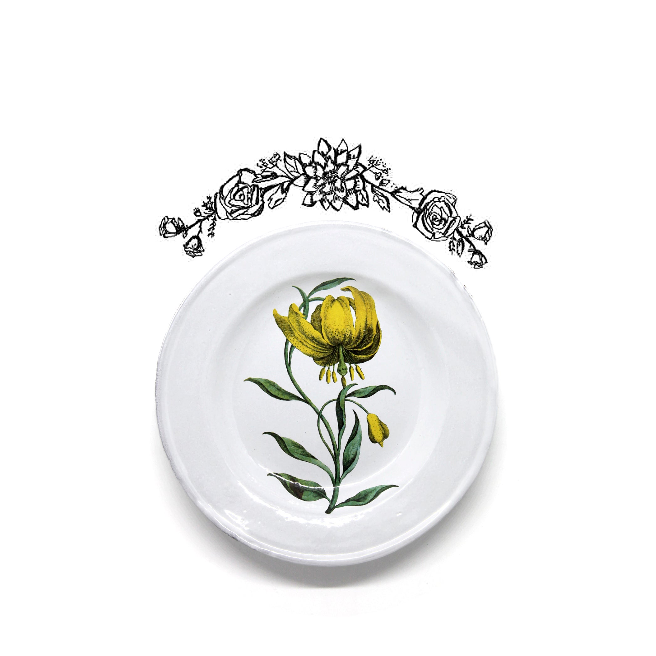 Mountain Lily Flower Plate by Astier de Villatte, 22cm