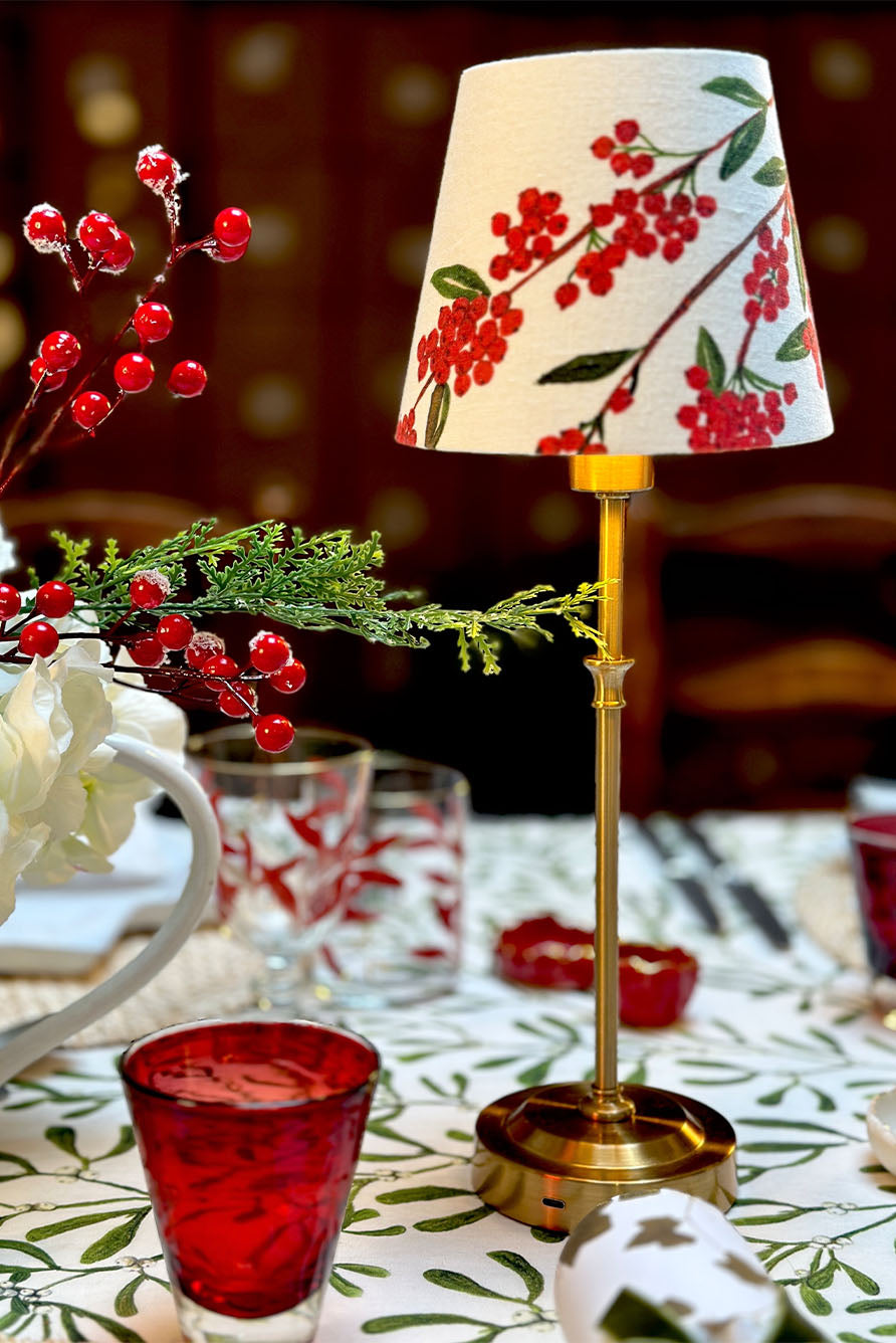 'Les Airelles' French Drum Lampshade with Golden Lining, 13cm