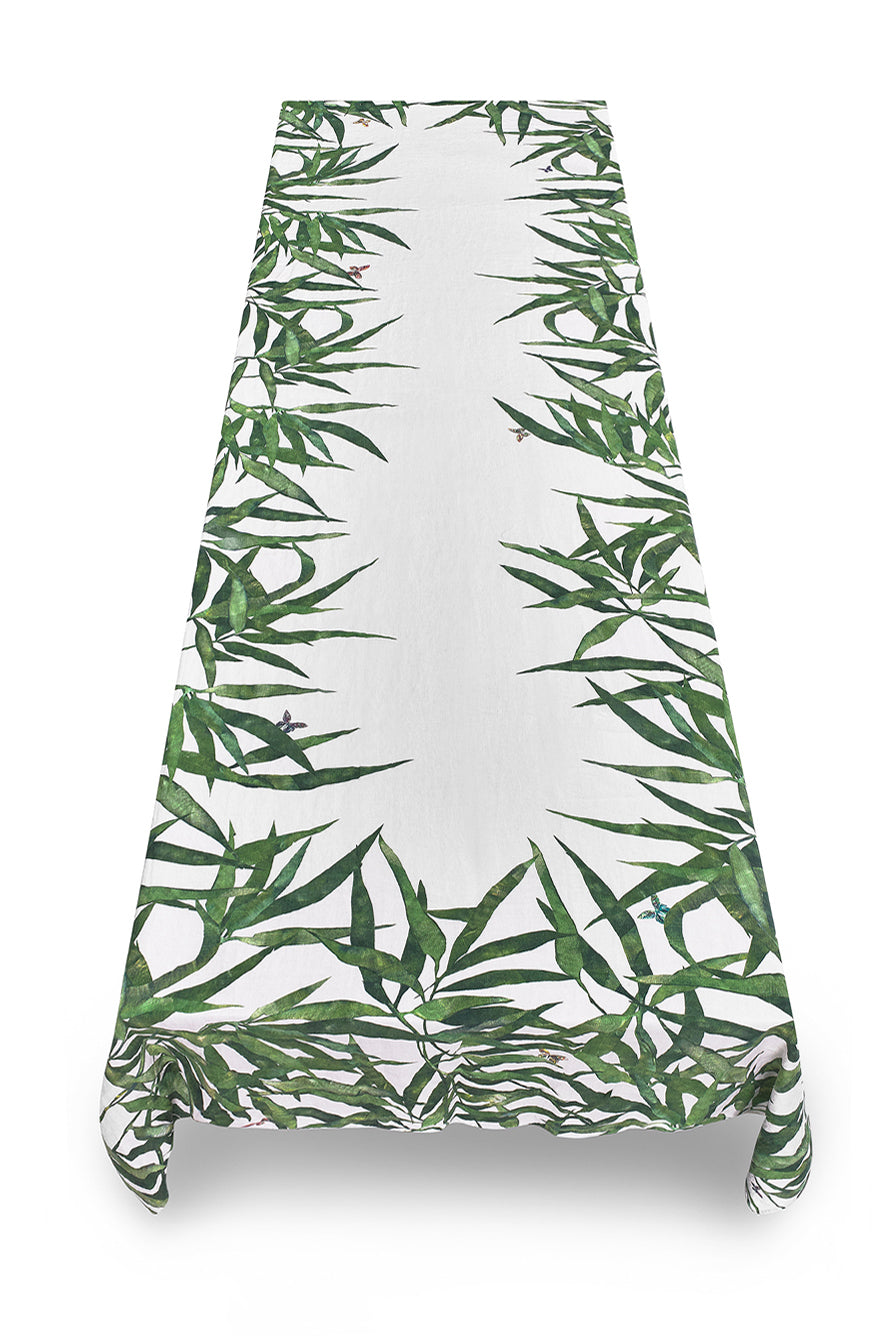 'Les Palmiers' Linen Tablecloth in Green