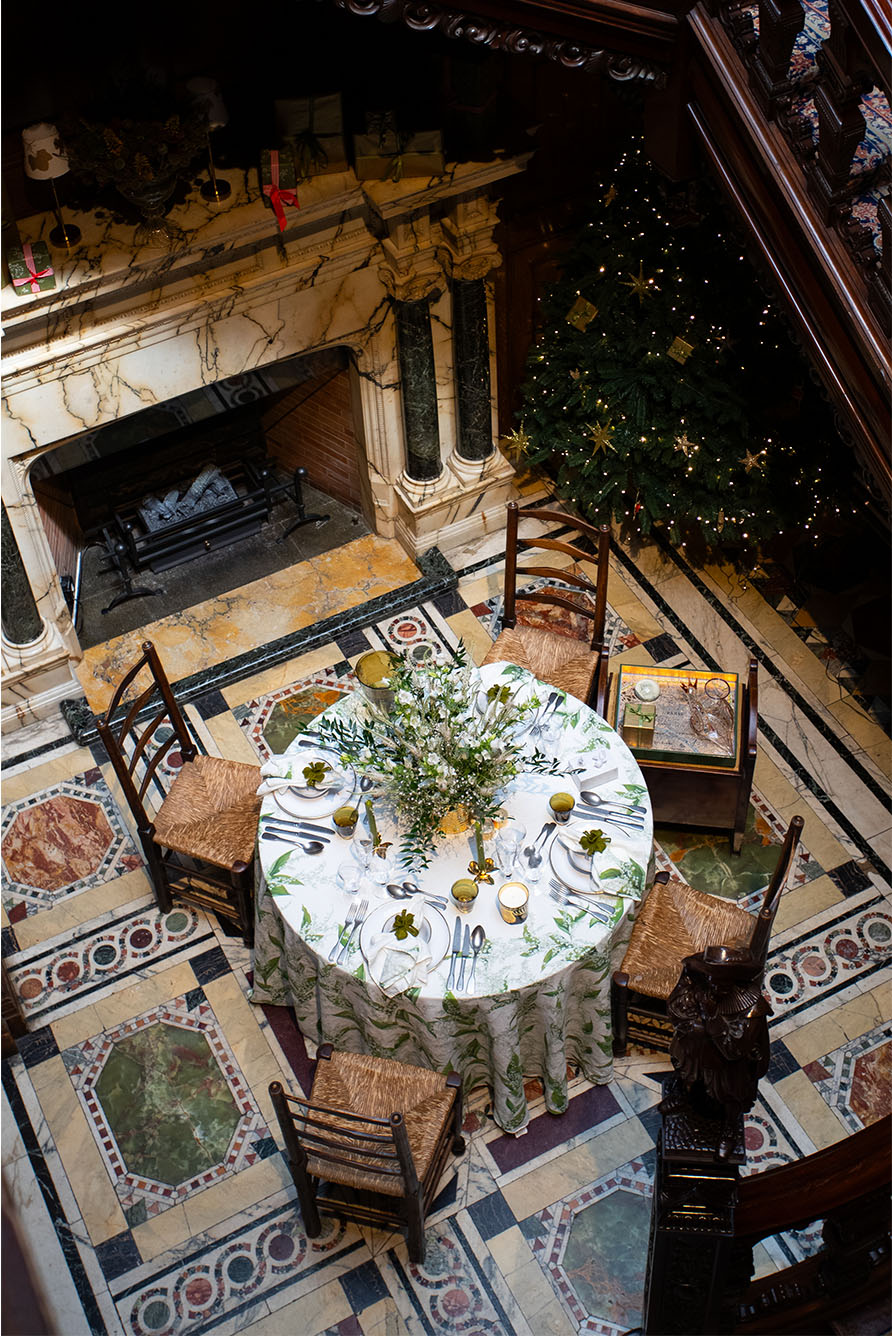 Lily of the Valley 'Muguet' Round Linen Tablecloth, 260cm