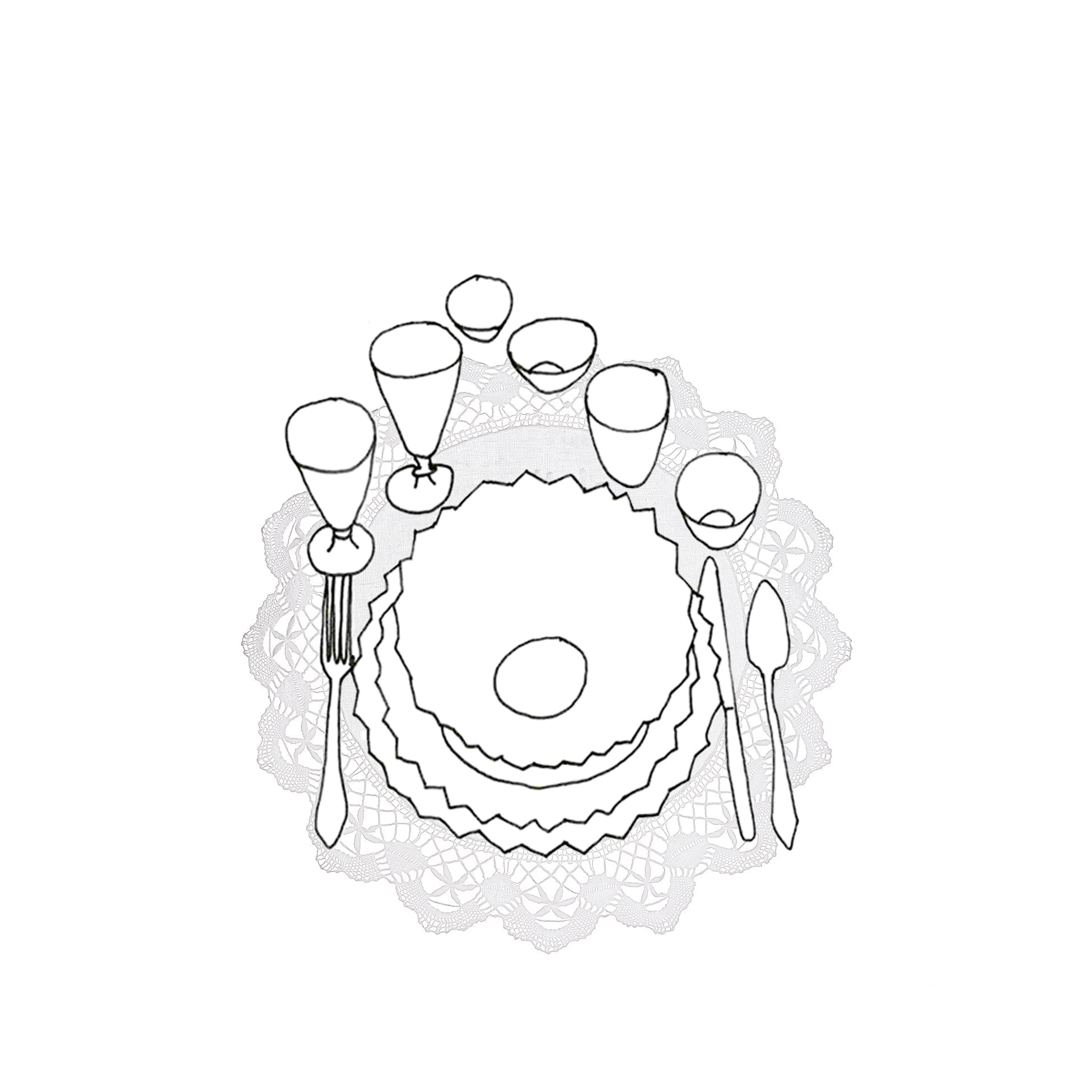 'Louise' Bobbin Lace Round Placemat, 40cm