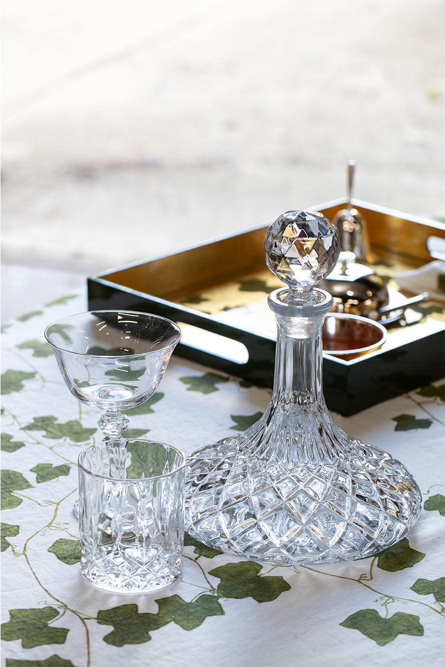 Crystal Faceted Ball Stem Champagne Coupe