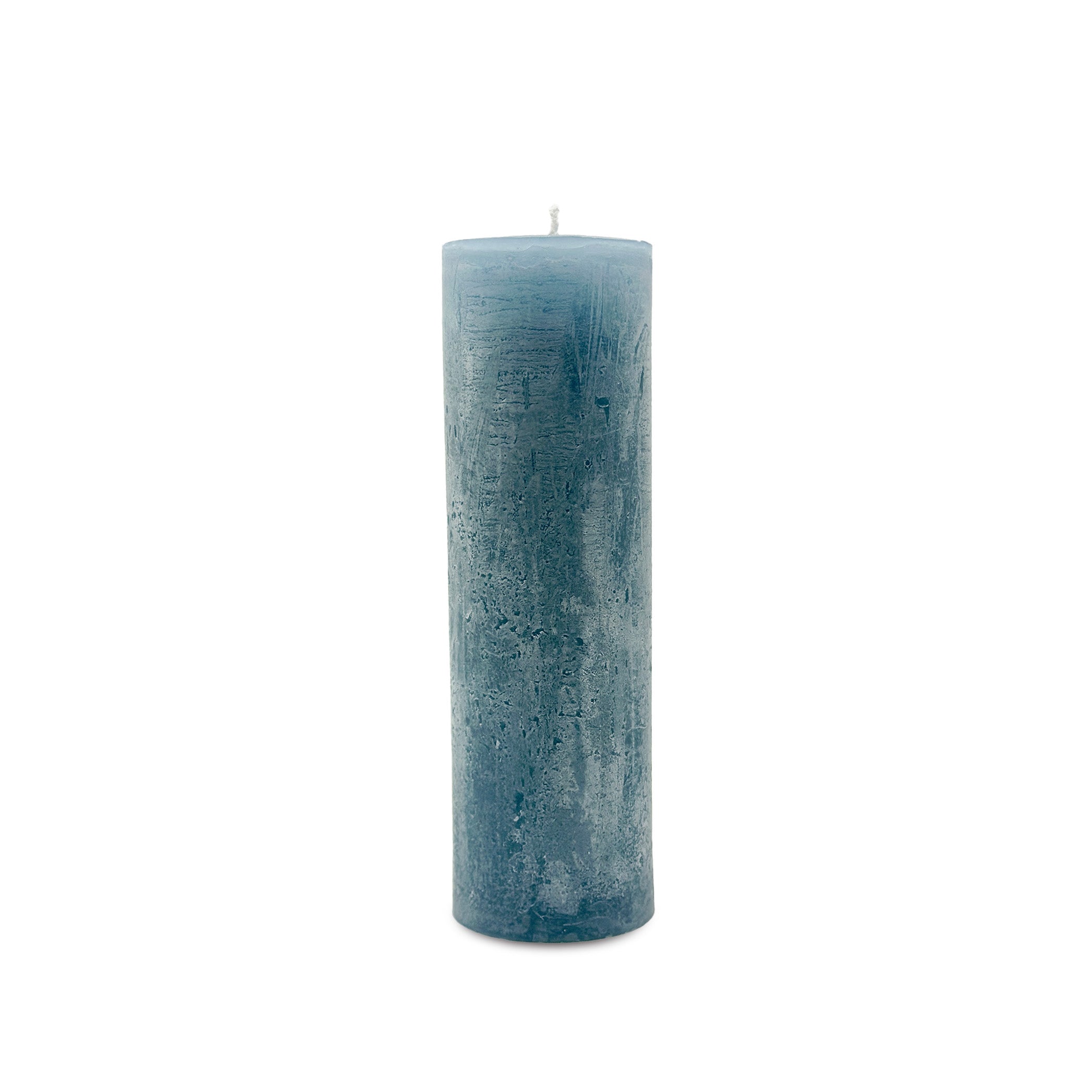 Melting Wax Effect Blue Pillar Candle, 22cm