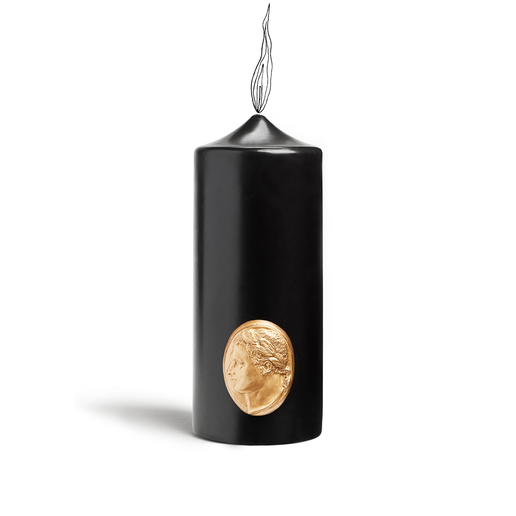 'Napoleon' Imperial Cameo Pillar Candle in Black, 25cm by Trudon
