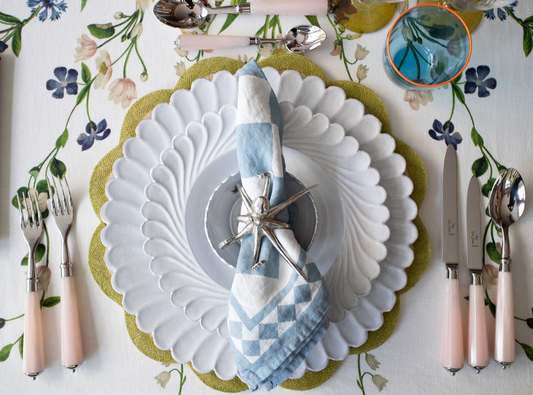 Octopus Pewter Napkin Ring in Silver