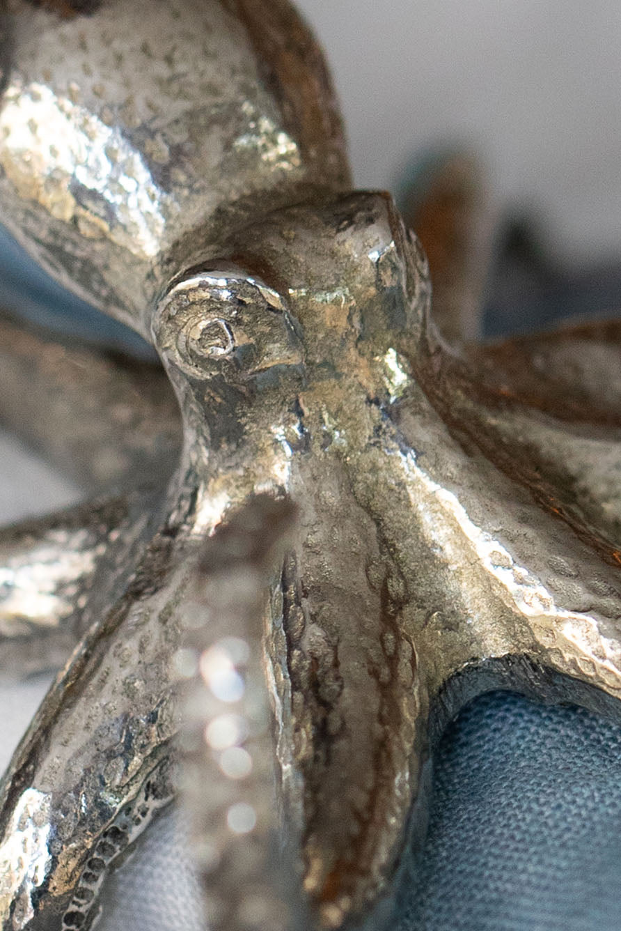 Octopus Pewter Napkin Ring in Silver