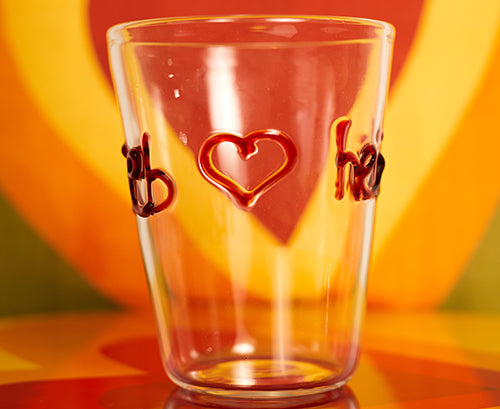 Bespoke Lovers' Heart Handblown Glass Tumbler - MADE TO ORDER