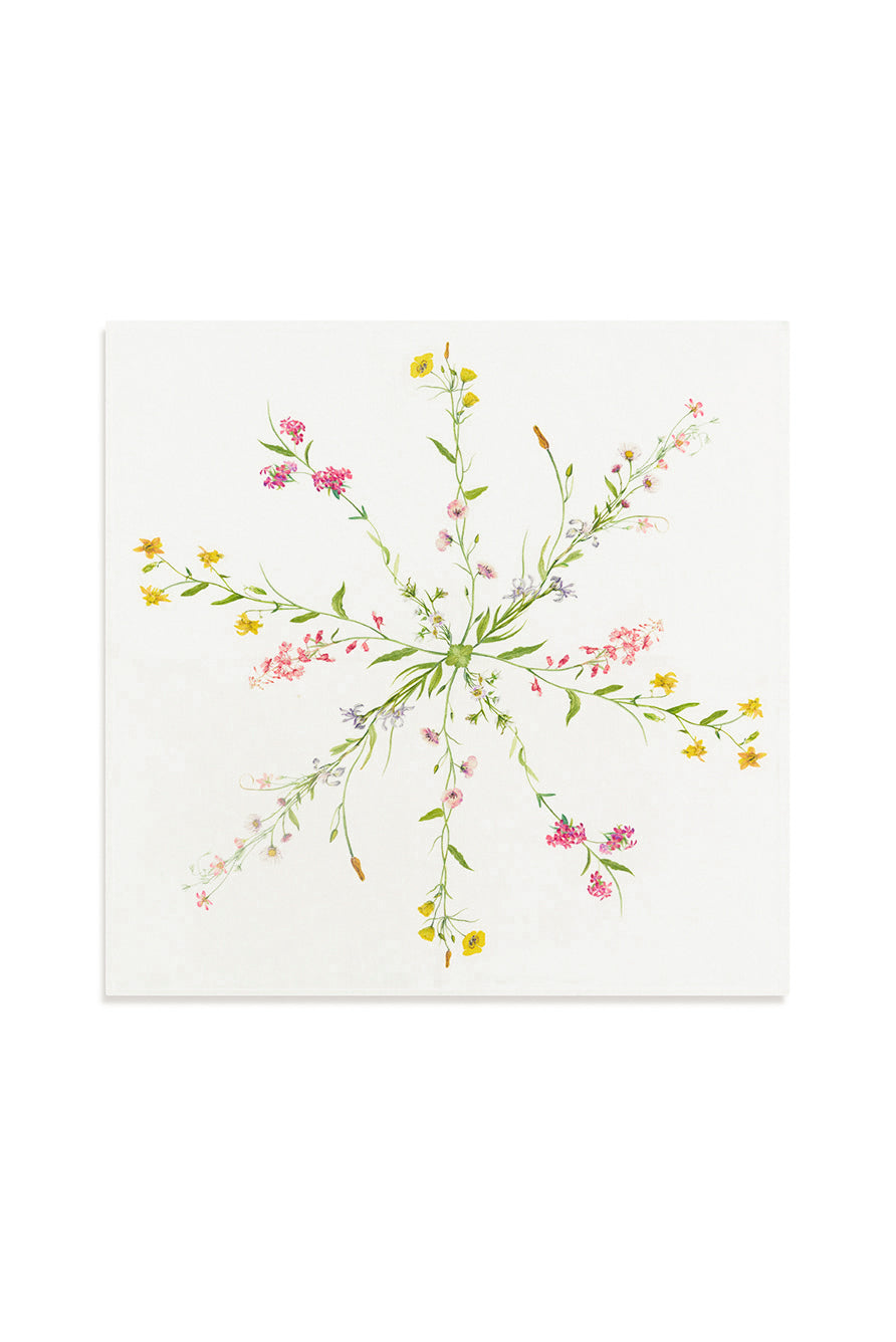 'Our June' Floral Linen Napkin, 50x50cm