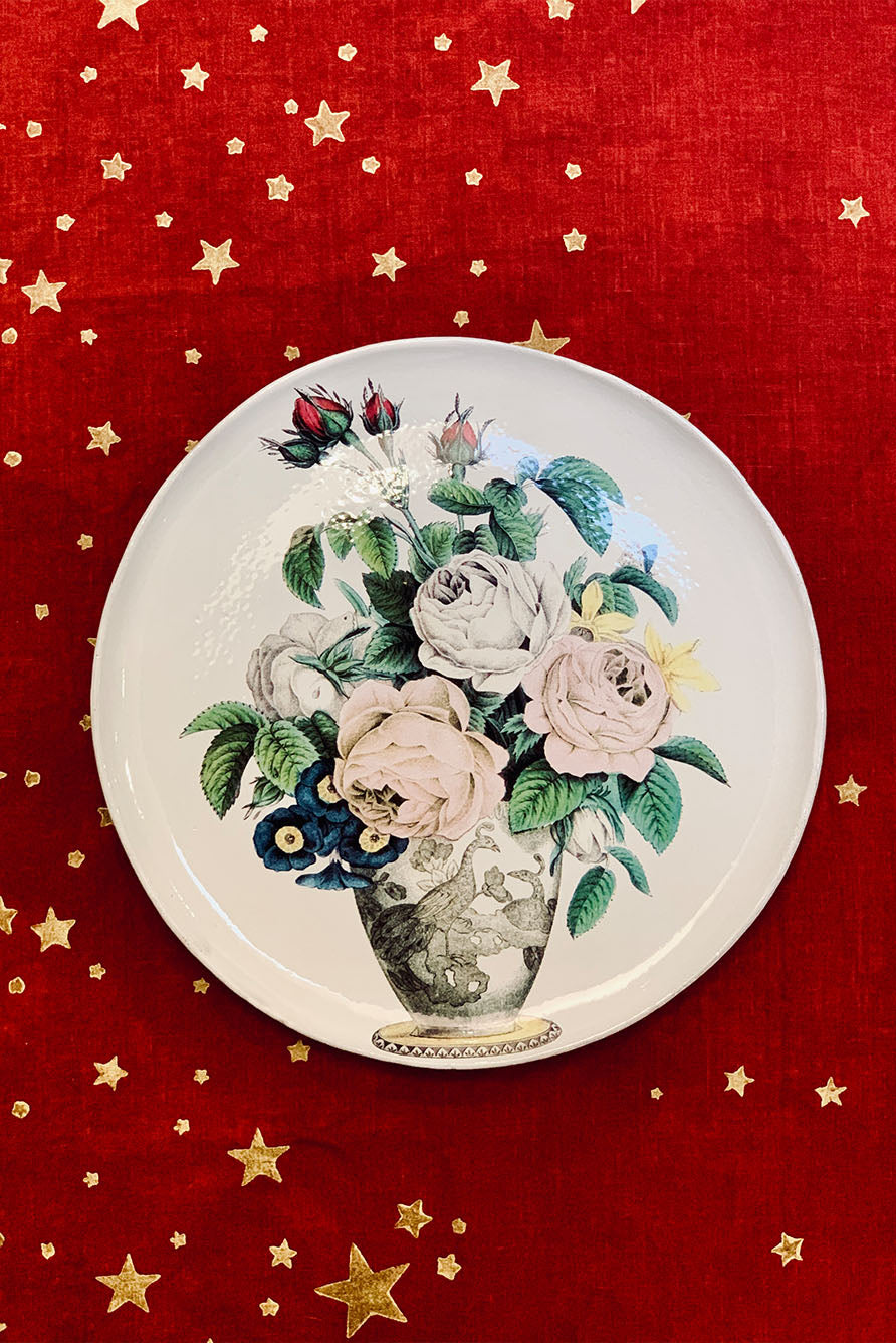 Large Bouquet Plate by Astier de Villatte, 30cm
