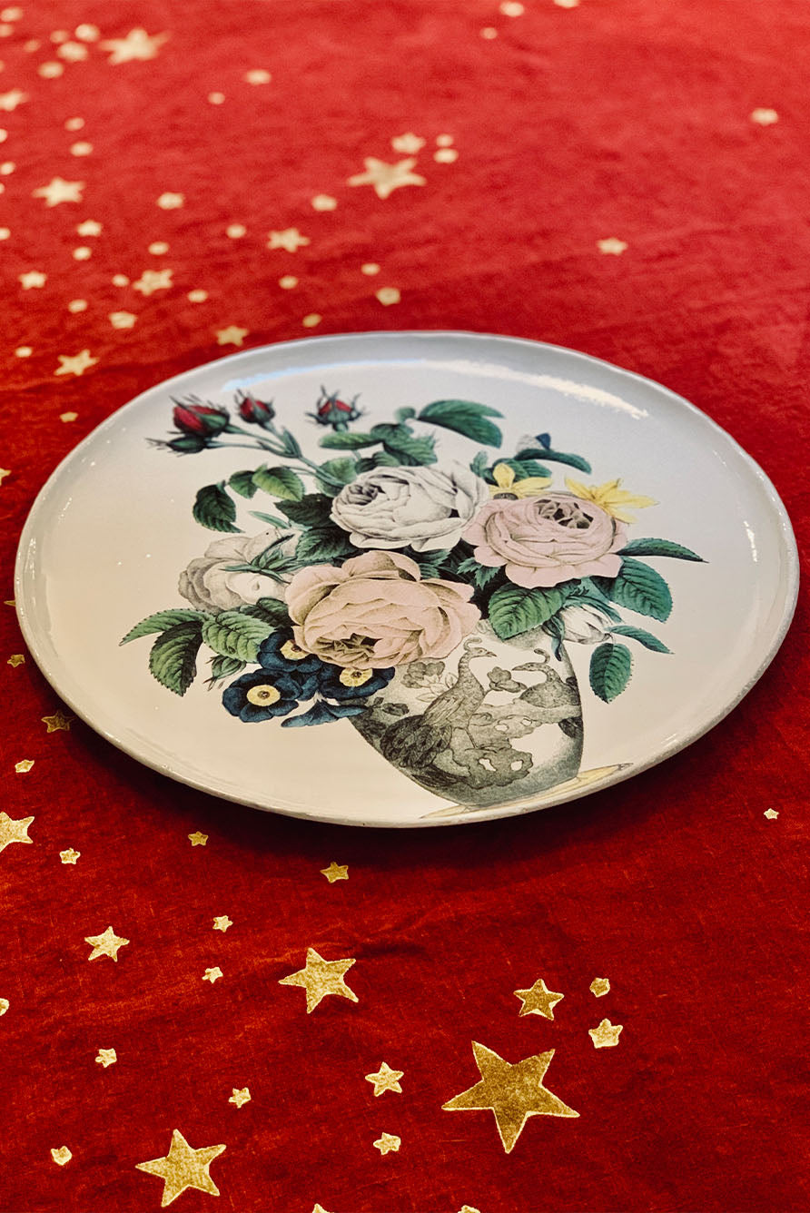 Large Bouquet Plate by Astier de Villatte, 30cm