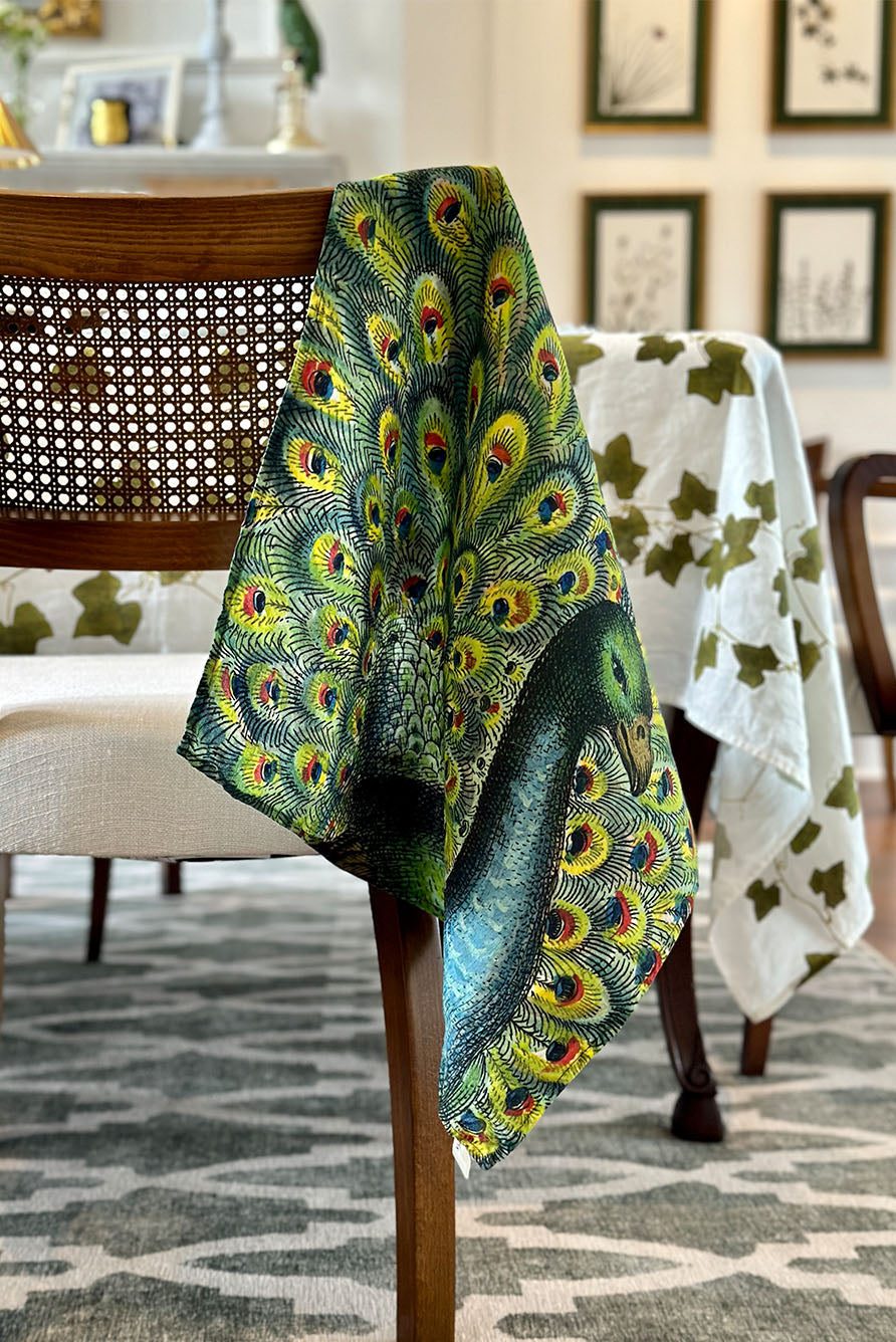 S&B x John Derian 'Peacock' Linen Napkin, 50x50cm