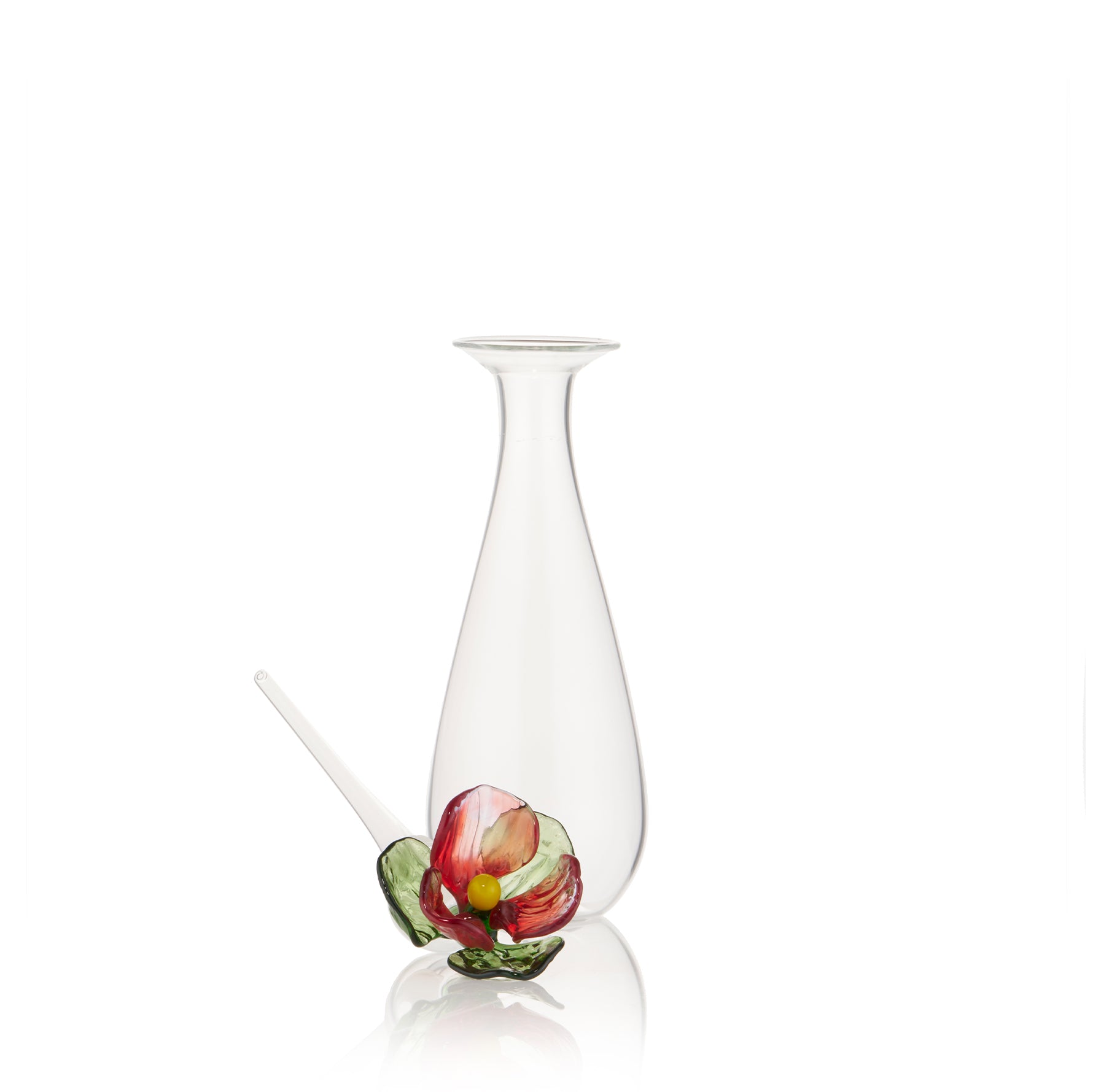 Pansy Flower Glass Oil Bottle, 27cm