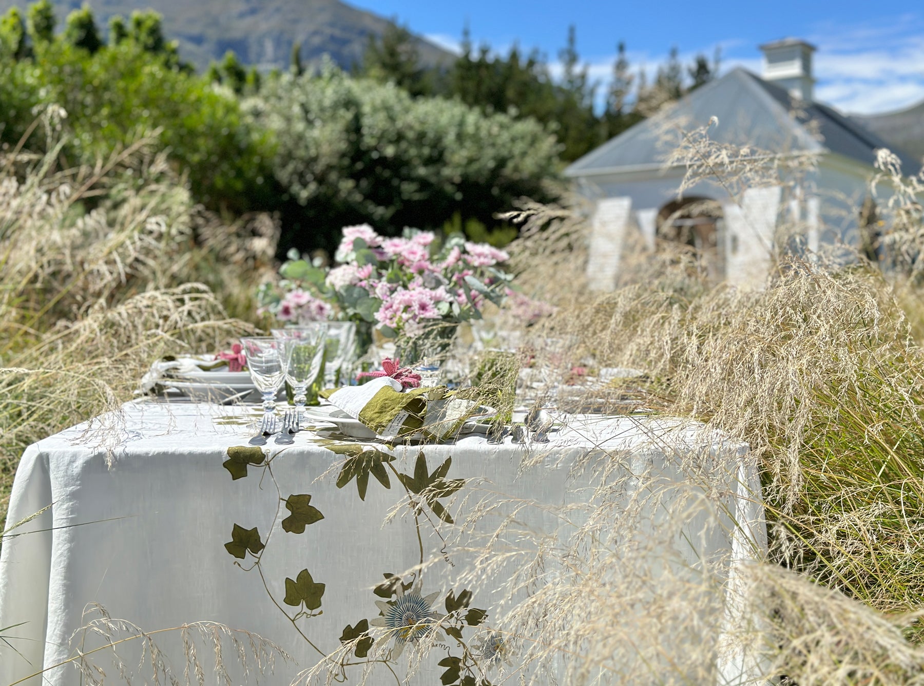 'Passiflora' Linen Tablecloth