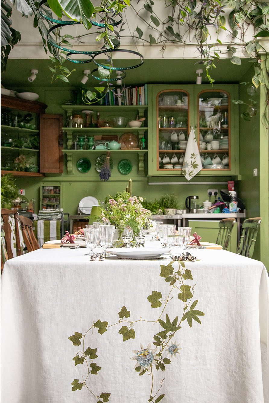'Passiflora' Linen Tablecloth