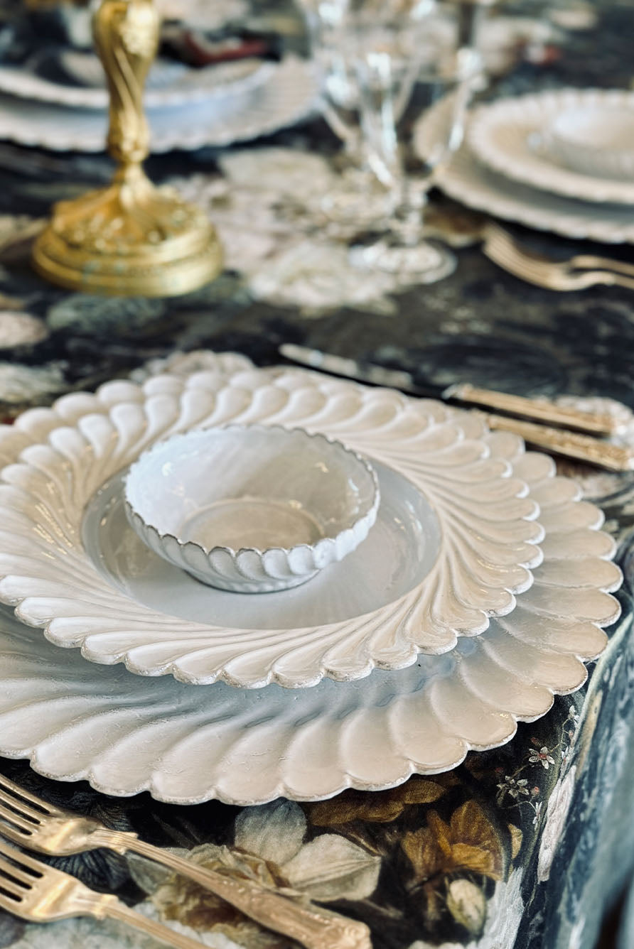 Peggy Scalloped Charger Plate by Astier de Villatte, 34cm