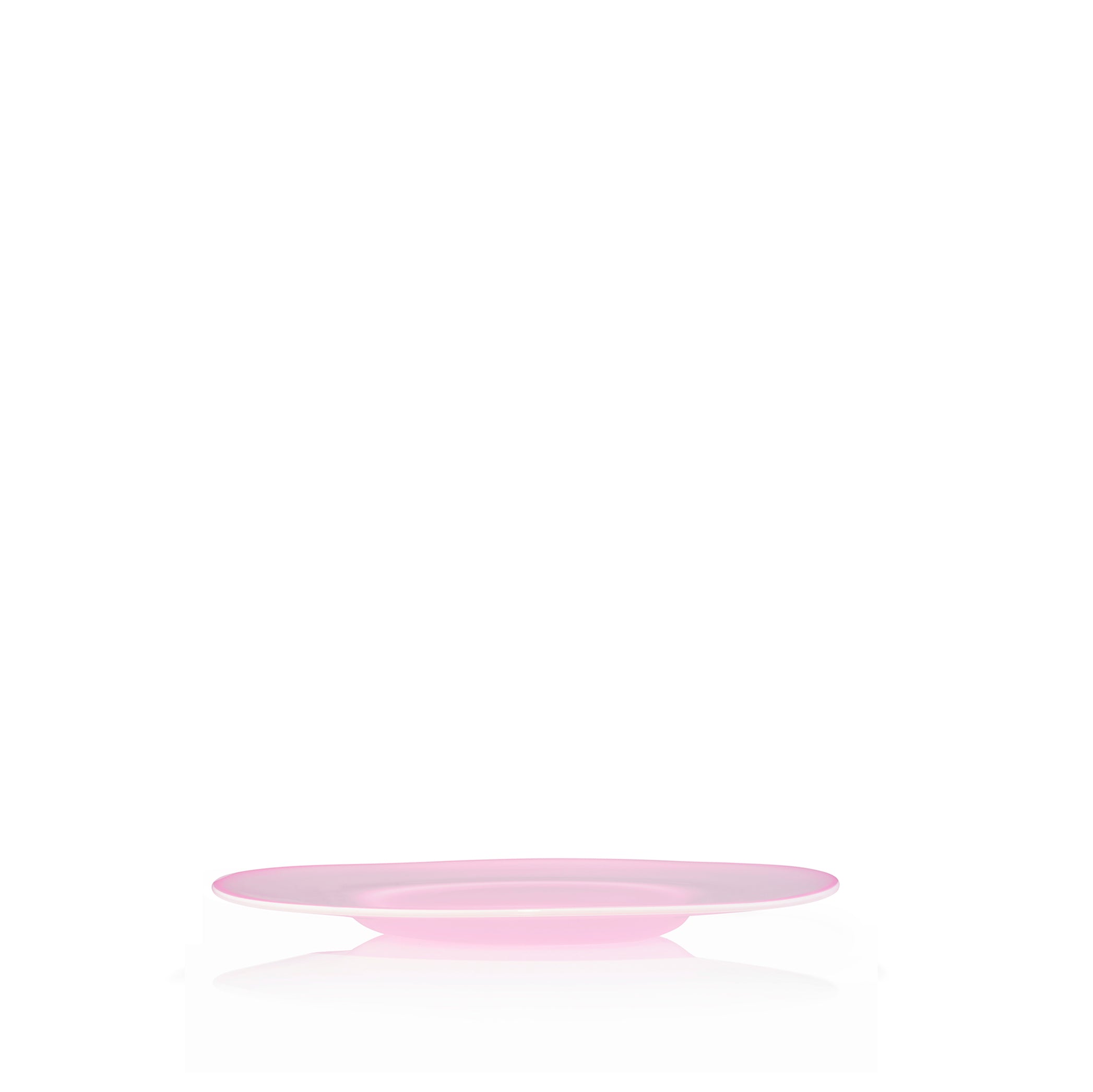 Handblown Glass Charger Plate in Rose Pink, 31cm