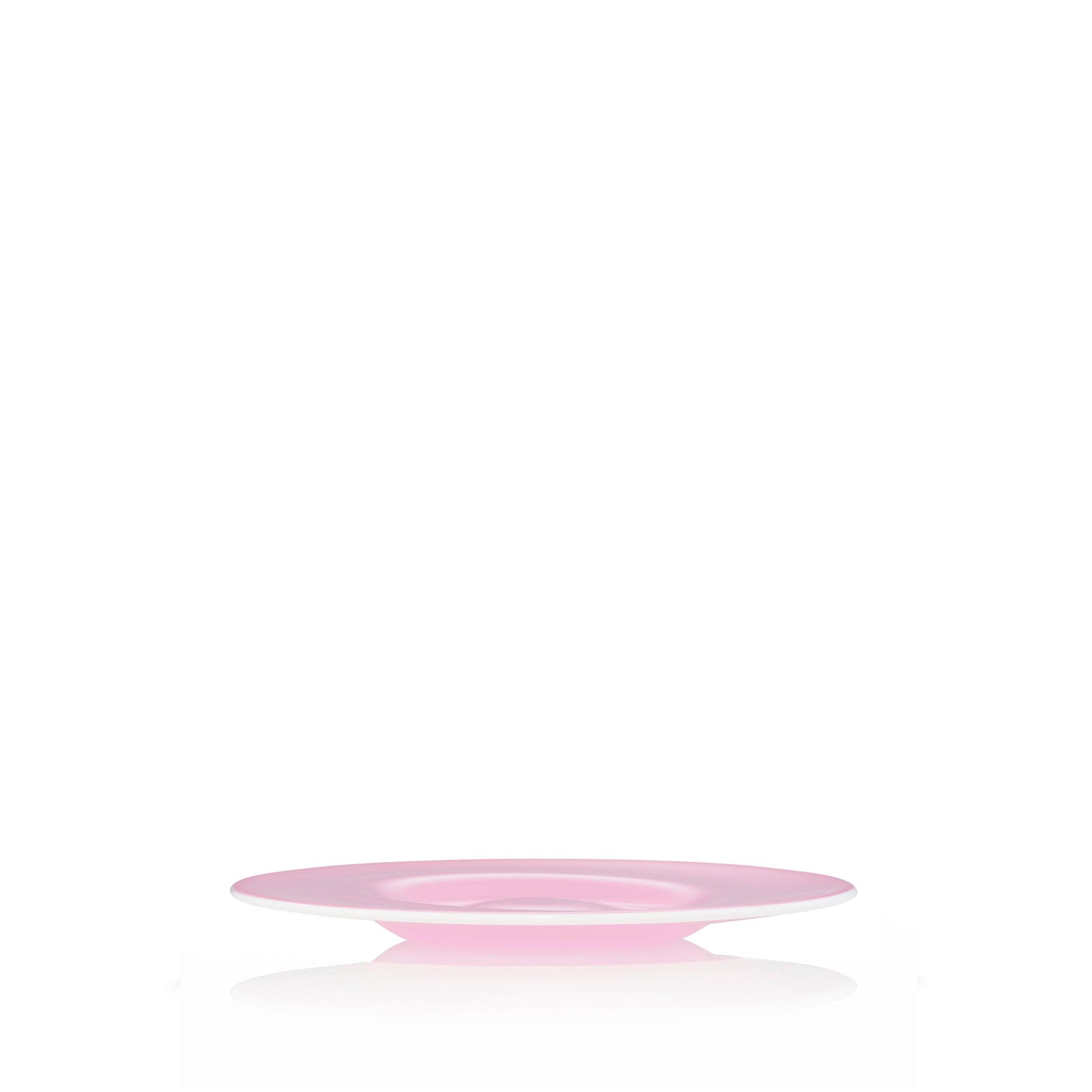 Handblown Glass Dinner Plate in Rose Pink, 24.5cm