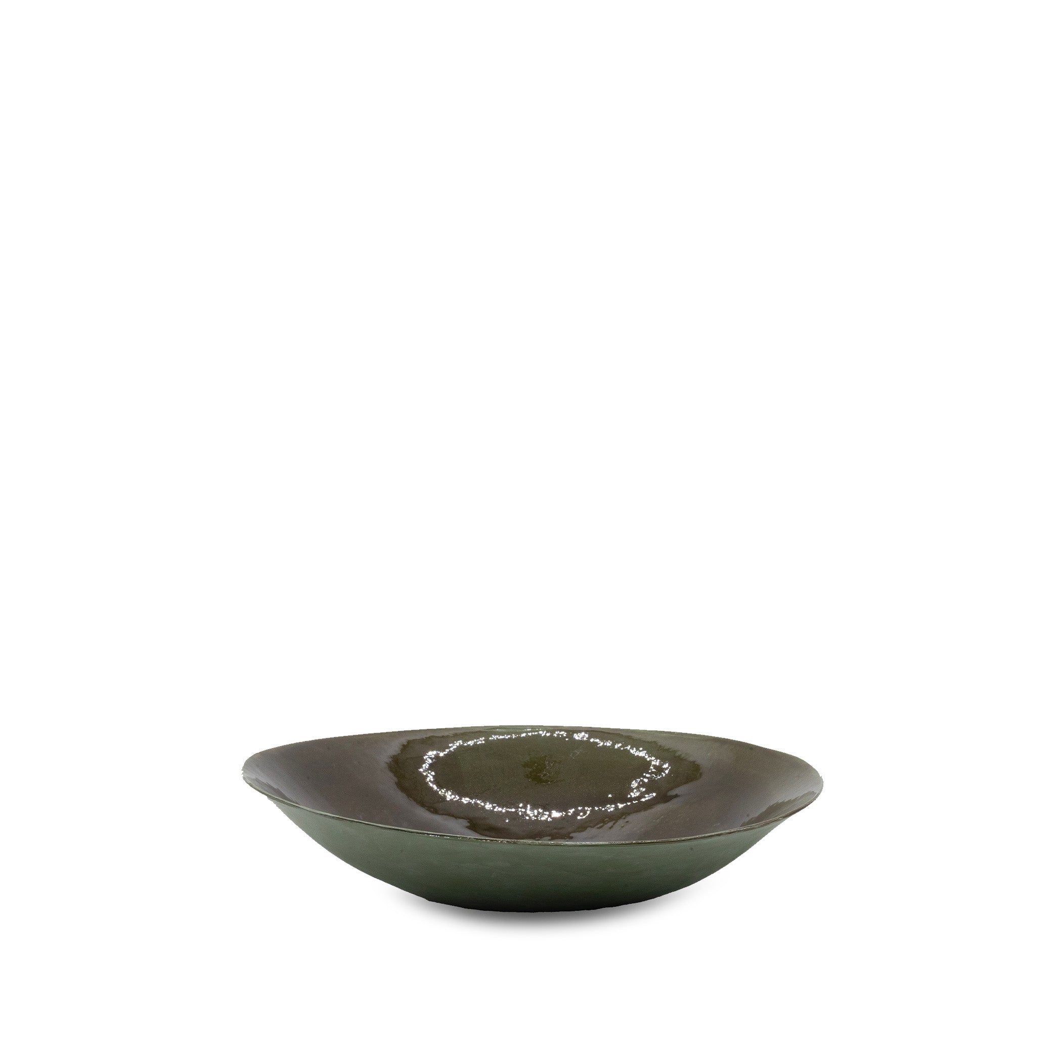 Large Olive Porcelain Serving Bowl, 30cm